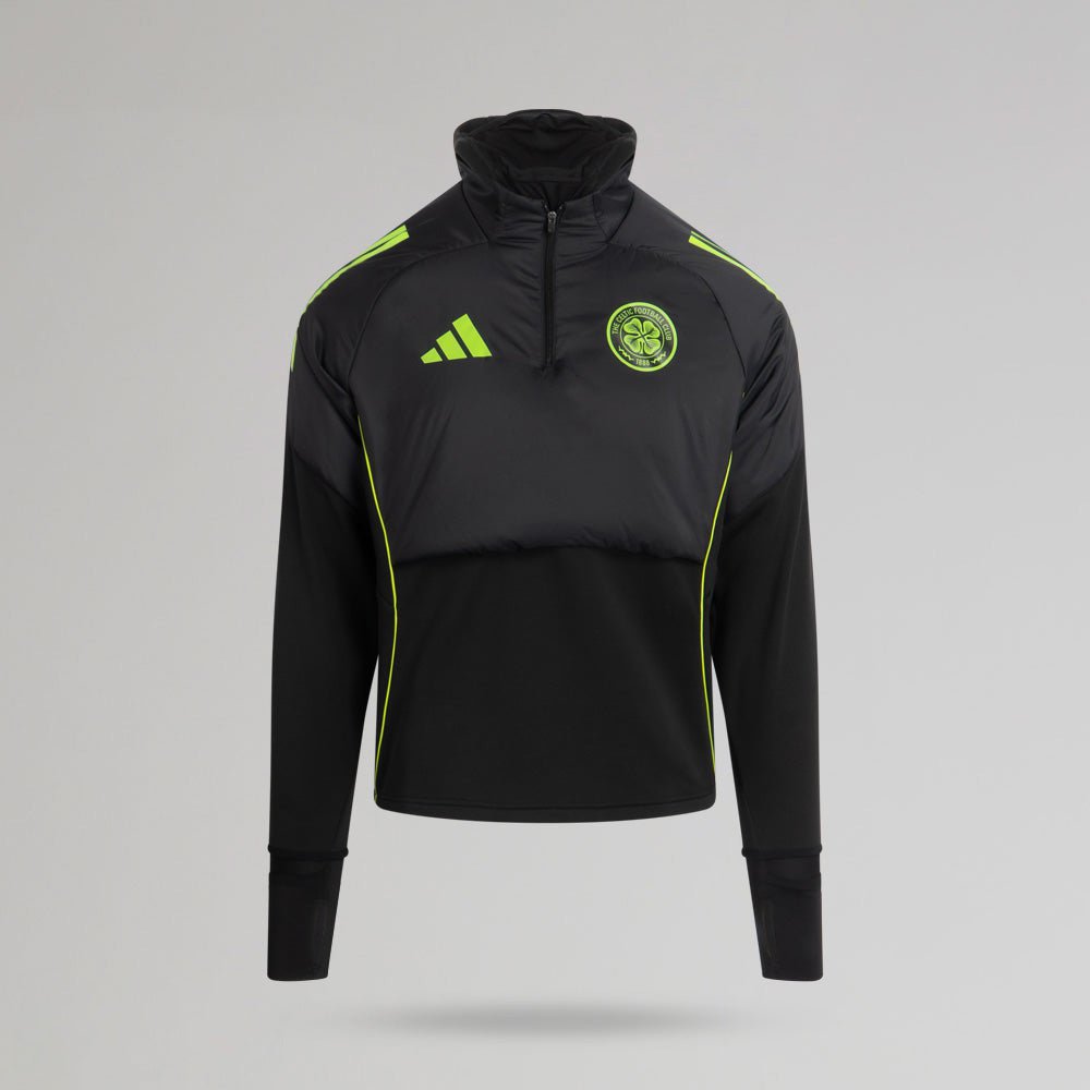 adidas Celtic 2025/26 Black and Neon Green Winter Top – Official
