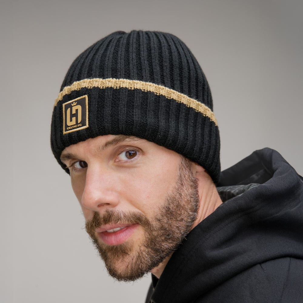 Celtic Henrik Larsson Black Ribbed Beanie