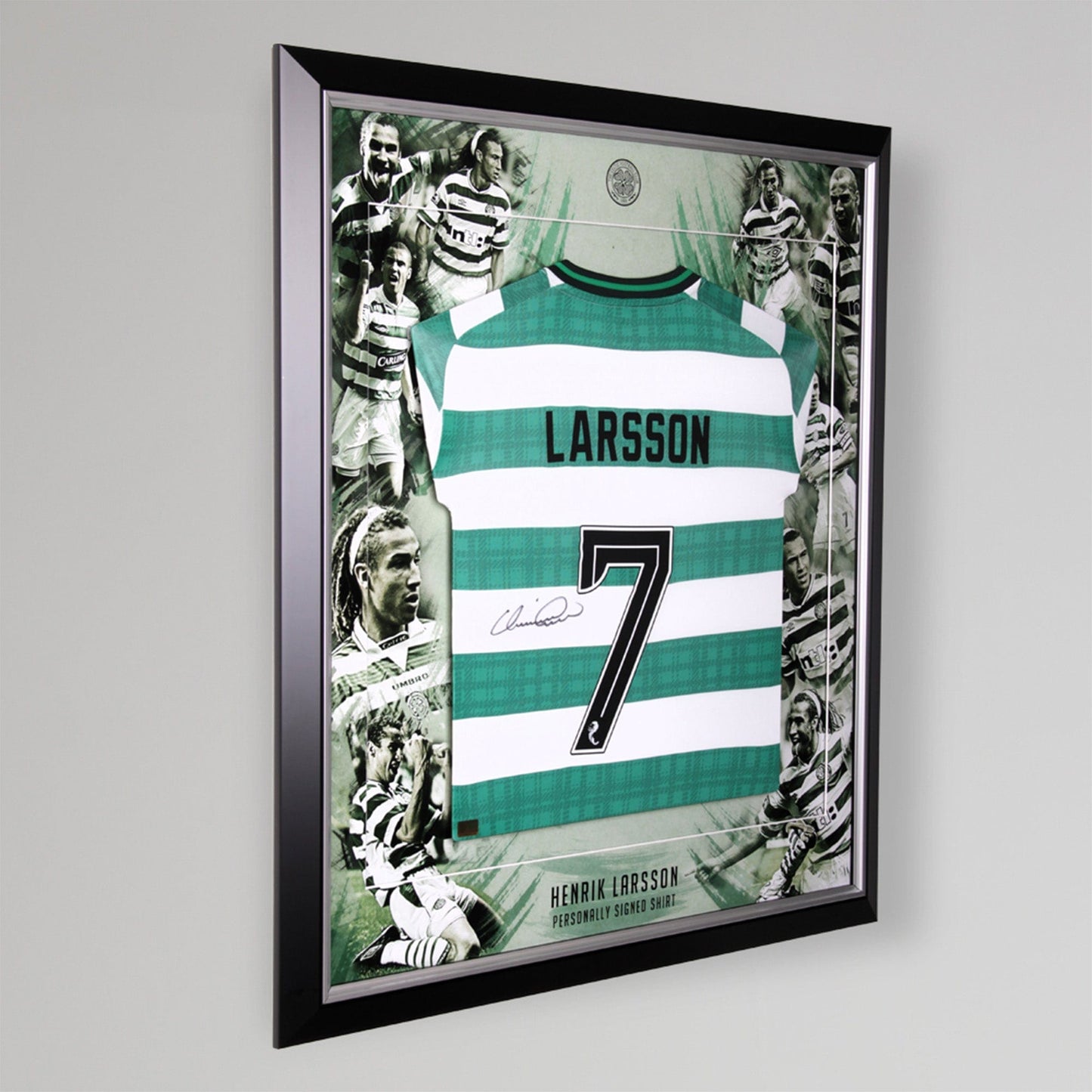 Celtic Henrik Larsson Photographic Signed Framed Shirt