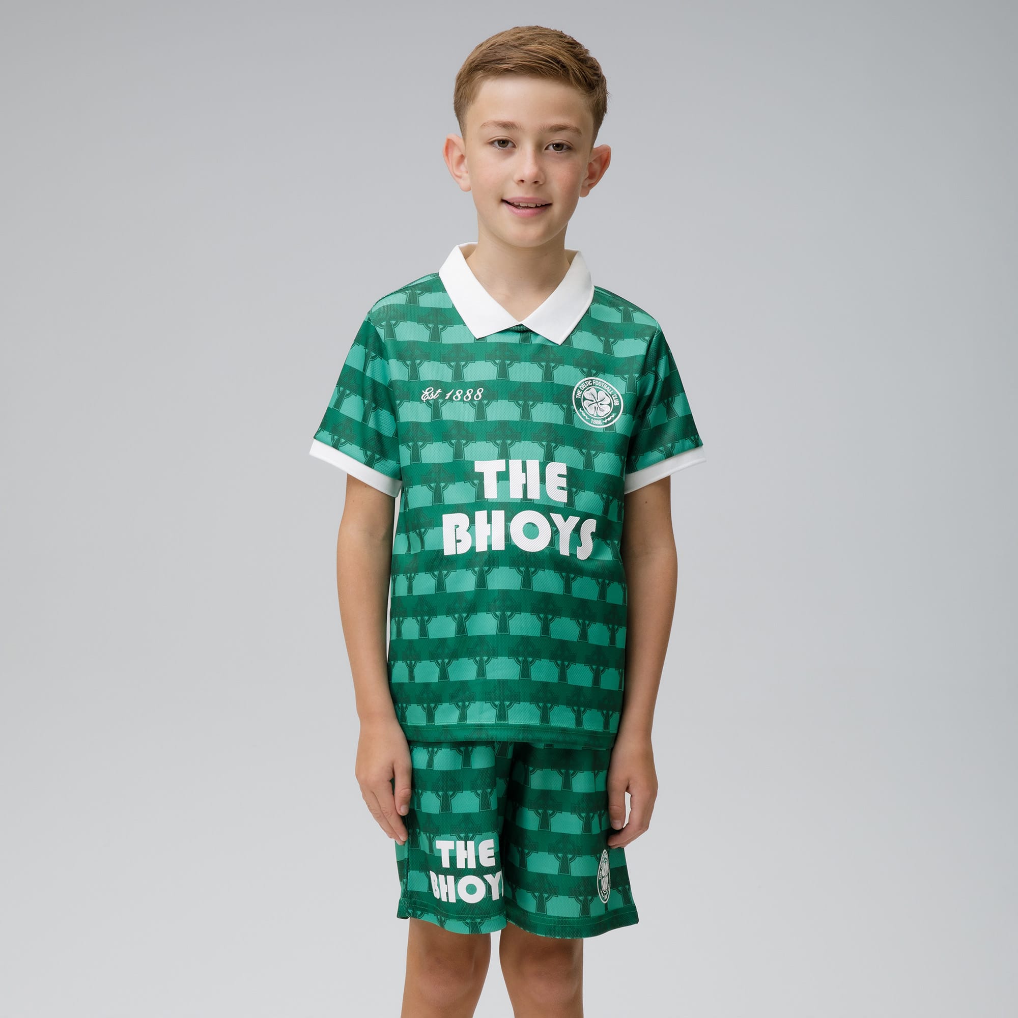 Celtic Junior Cross Print Green Jersey – Official Celtic Store