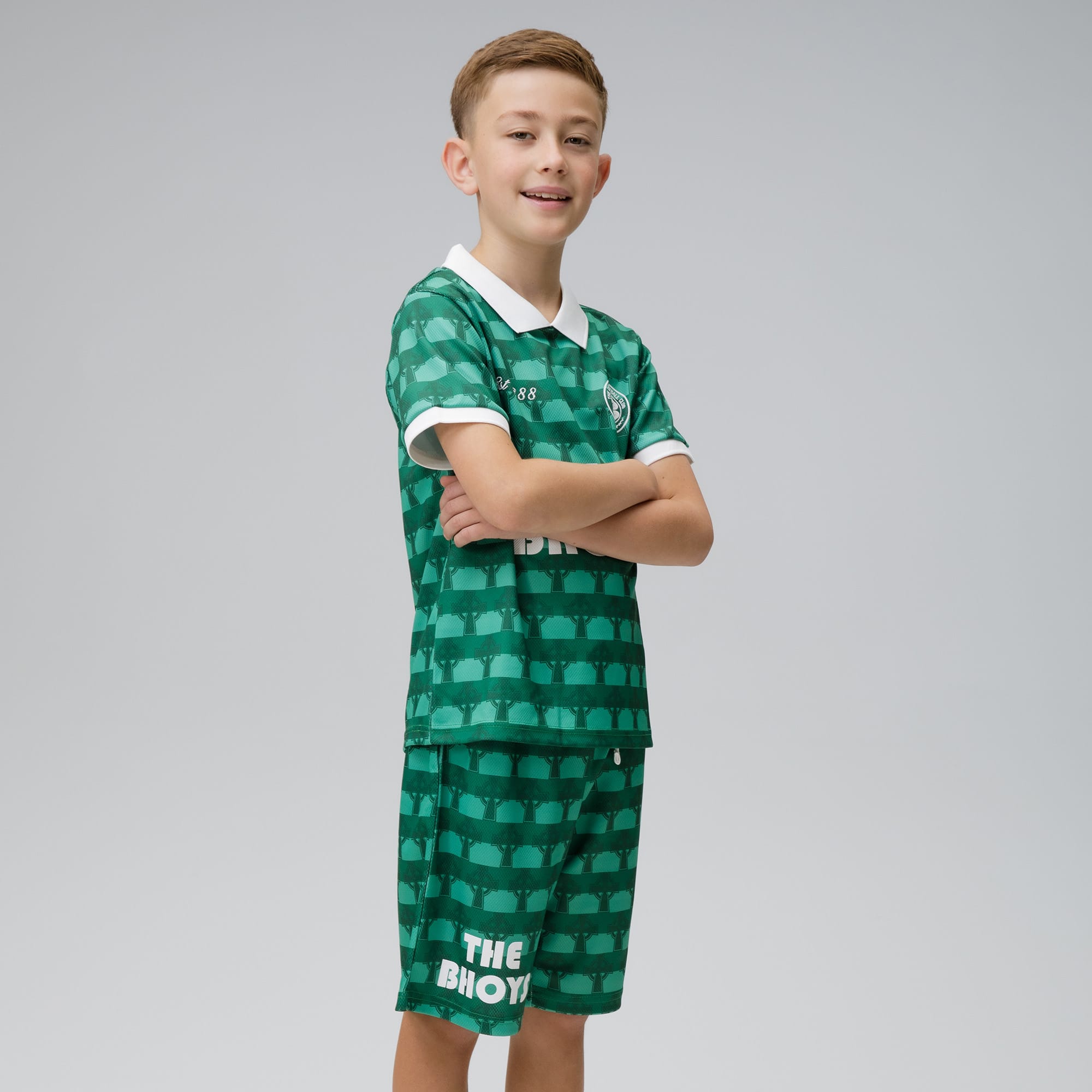 Celtic Junior Cross Print Green Shorts – Official Celtic Store