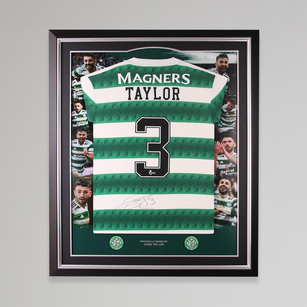 Celtic Greg Taylor Framed Signed Top – Official Celtic Store