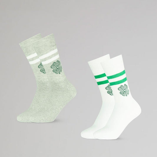 Celtic Junior 2 Pack Clover Socks