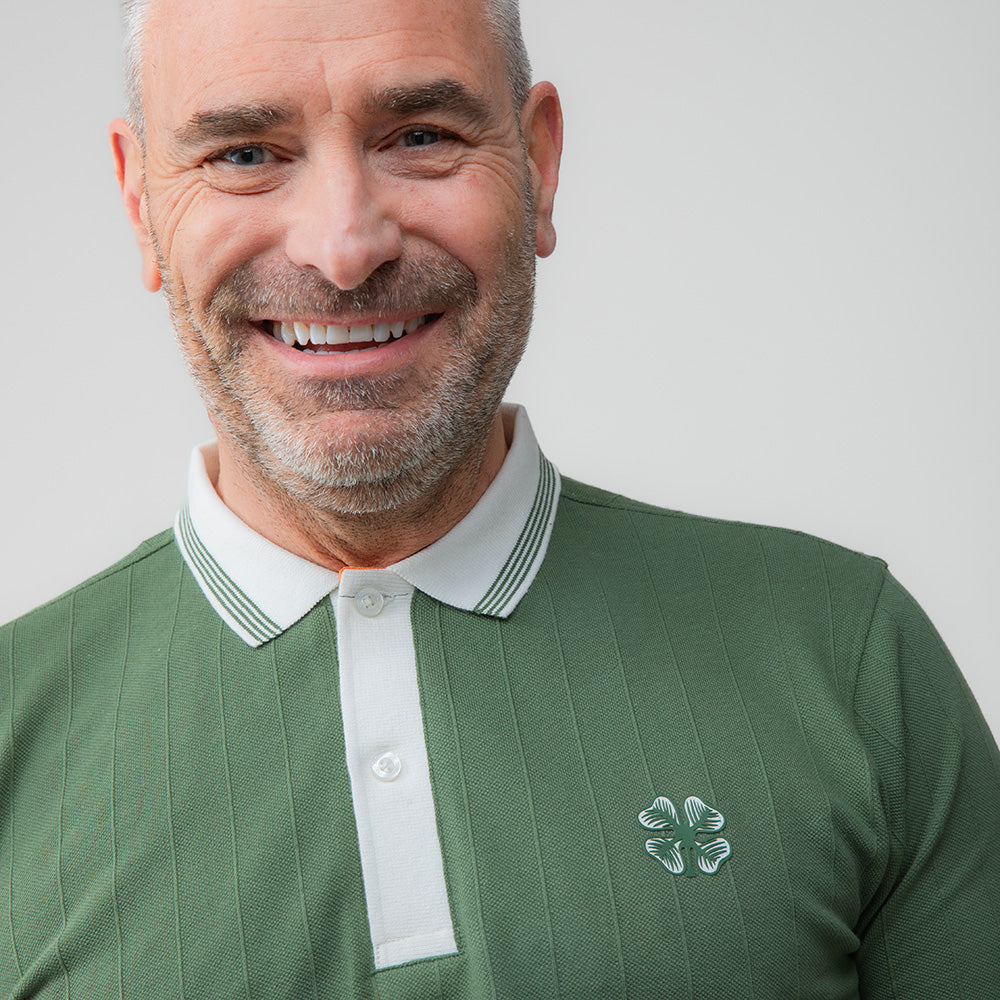 Celtic Clover Pinstripe Polo Shirt