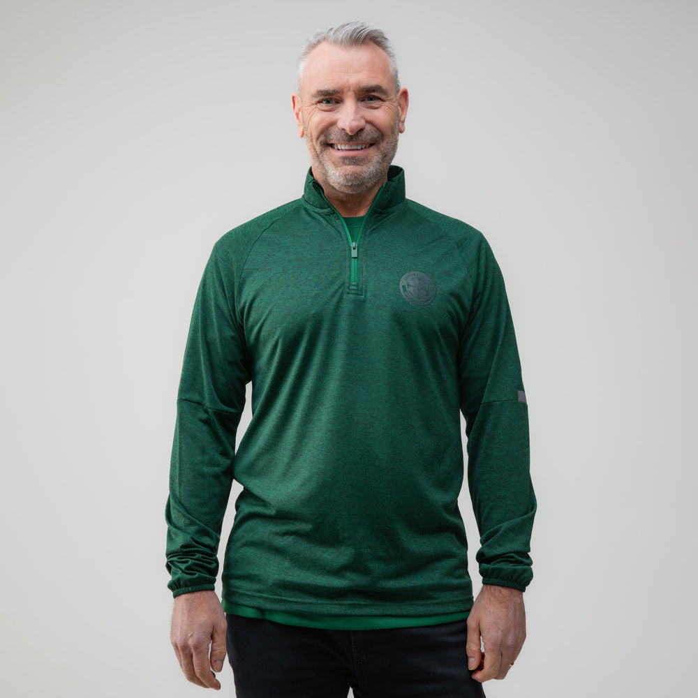 Celtic Crest Green Reflective Sleeve Quarter Zip