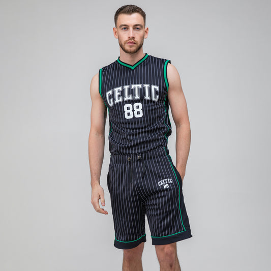 Celtic Pinstripe Basketball Shorts