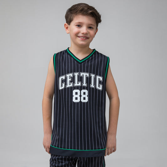 Celtic Junior Pinstripe Basketball Jersey