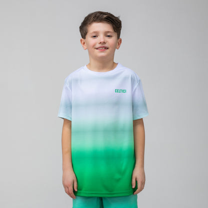 Celtic Junior Green Gradient Pattern T-Shirt