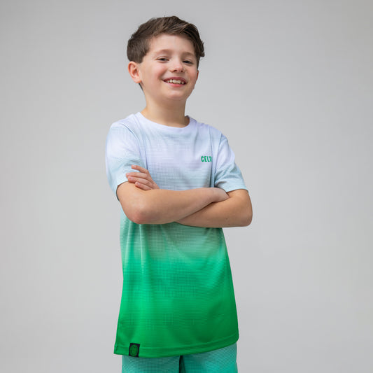 Celtic Junior Green Gradient Pattern T-Shirt