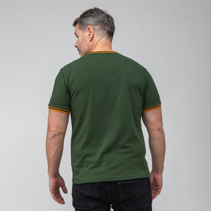 Celtic Cross Stripe Neck T-Shirt
