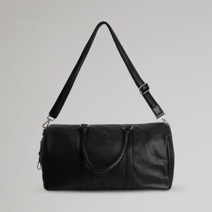 Celtic Premium Black Leather Holdall