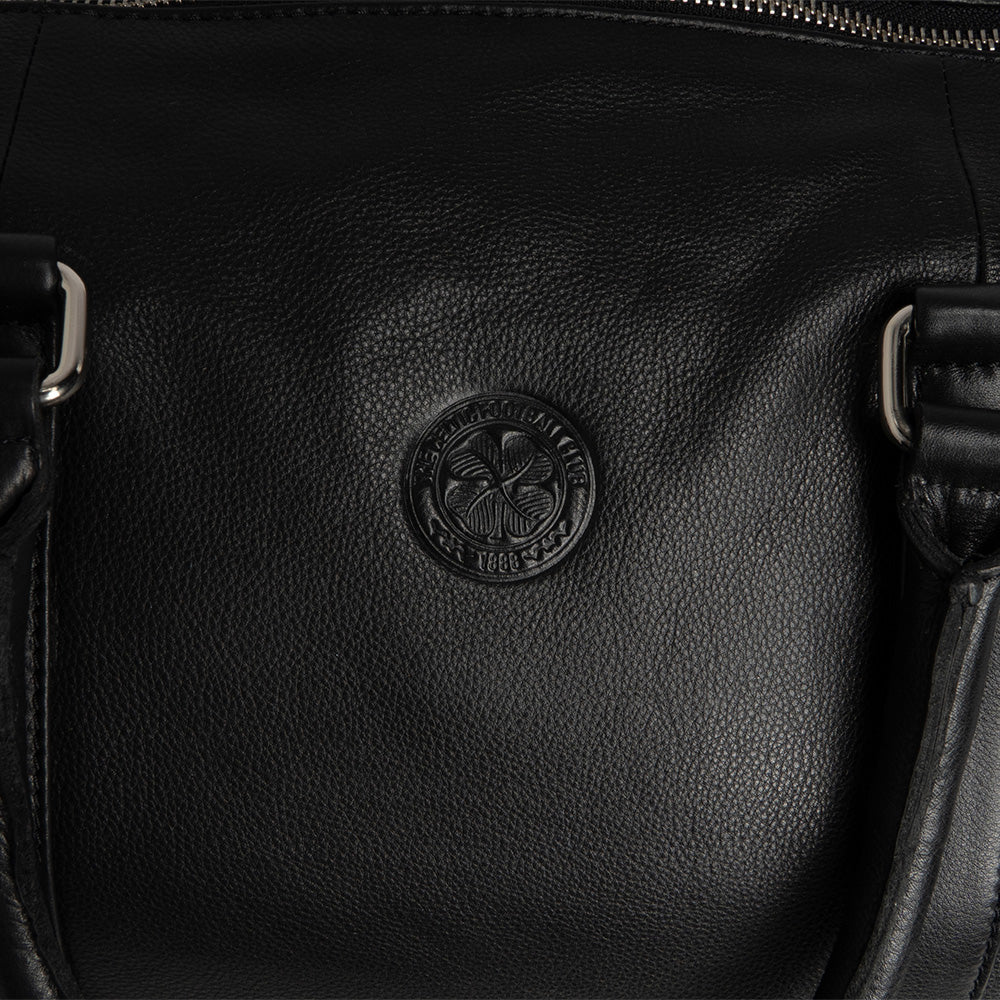 Celtic Premium Black Leather Holdall