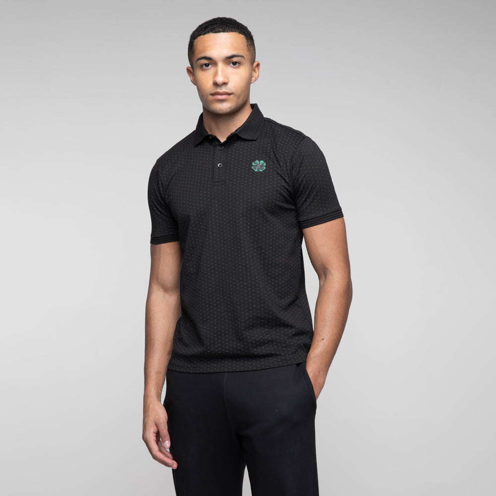 Celtic Clover Dot Print Polo Shirt