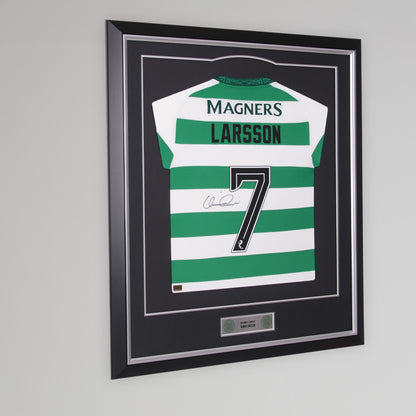 Celtic Henrik Larsson Signed Framed Shirt