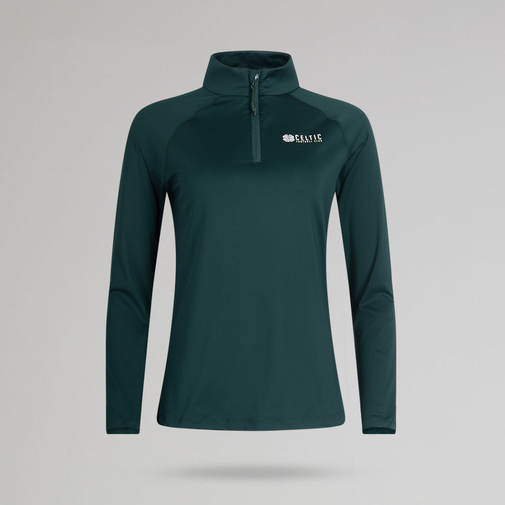 Celtic Women's Clover Dark Green Quarter Zip