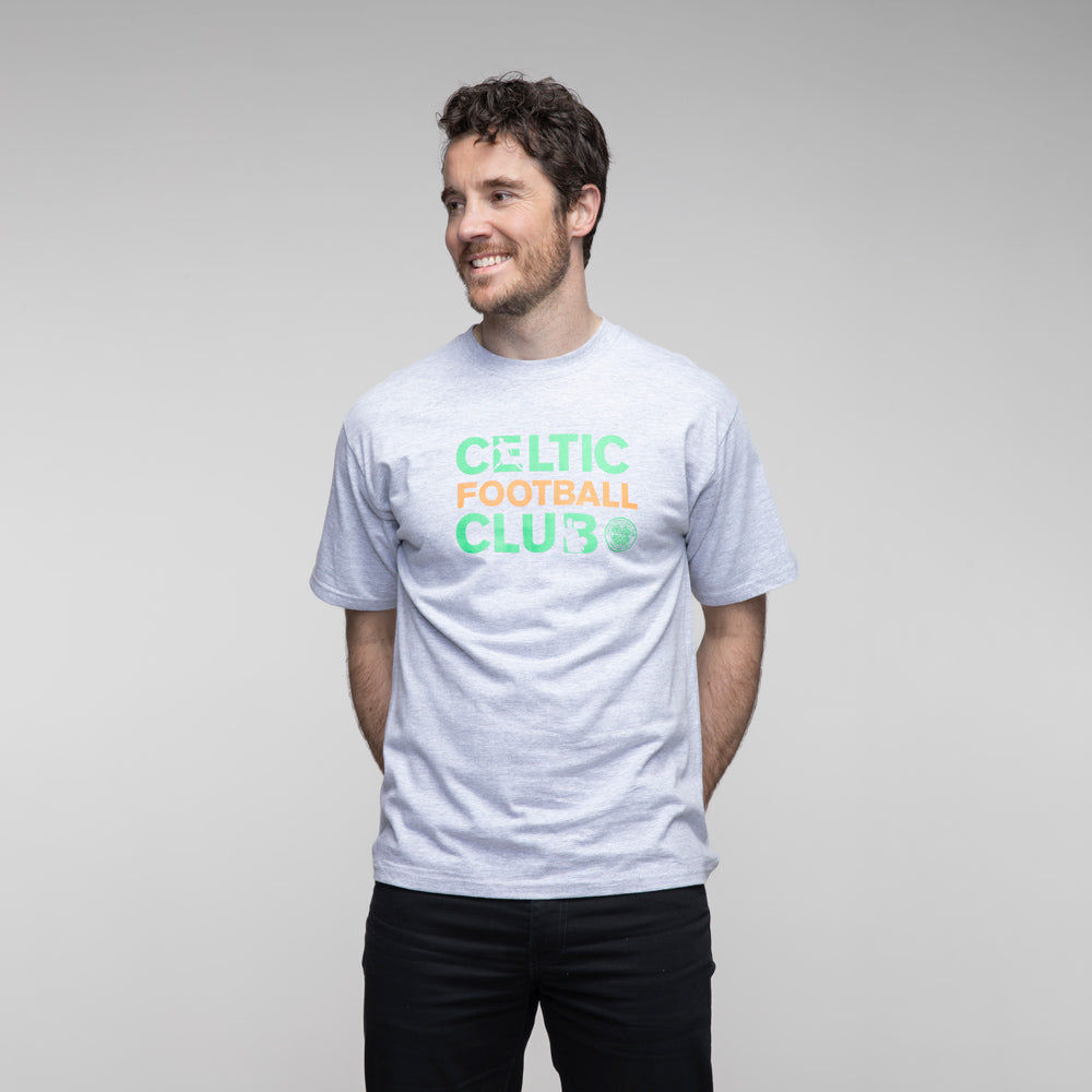 Celtic Football Club Text Grey T-Shirt