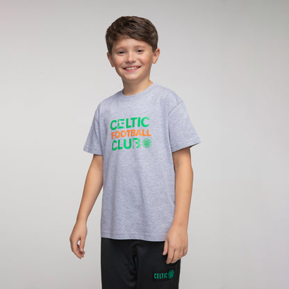 Celtic Football Club Junior Text Grey T-Shirt