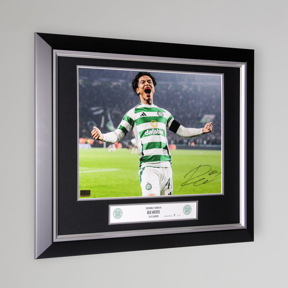 Celtic 24/25 Reo Hatate v RB Leipzig Signed Print