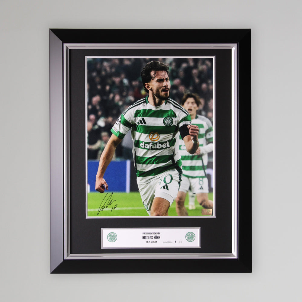 Celtic 24/25 Nicolas Kuhn v RB Leipzig Signed Print