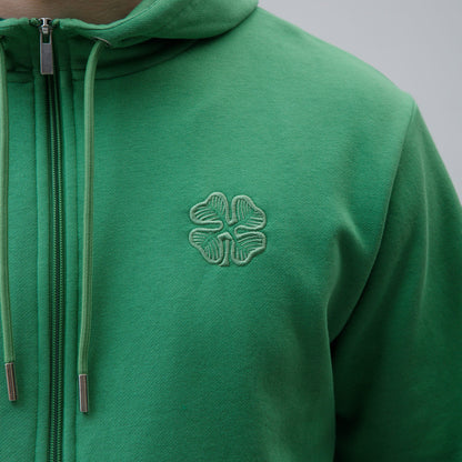 Celtic Clover Men's Green Zip Hoodie