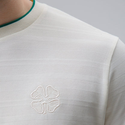 Celtic Clover Men's Jacquard White T-Shirt