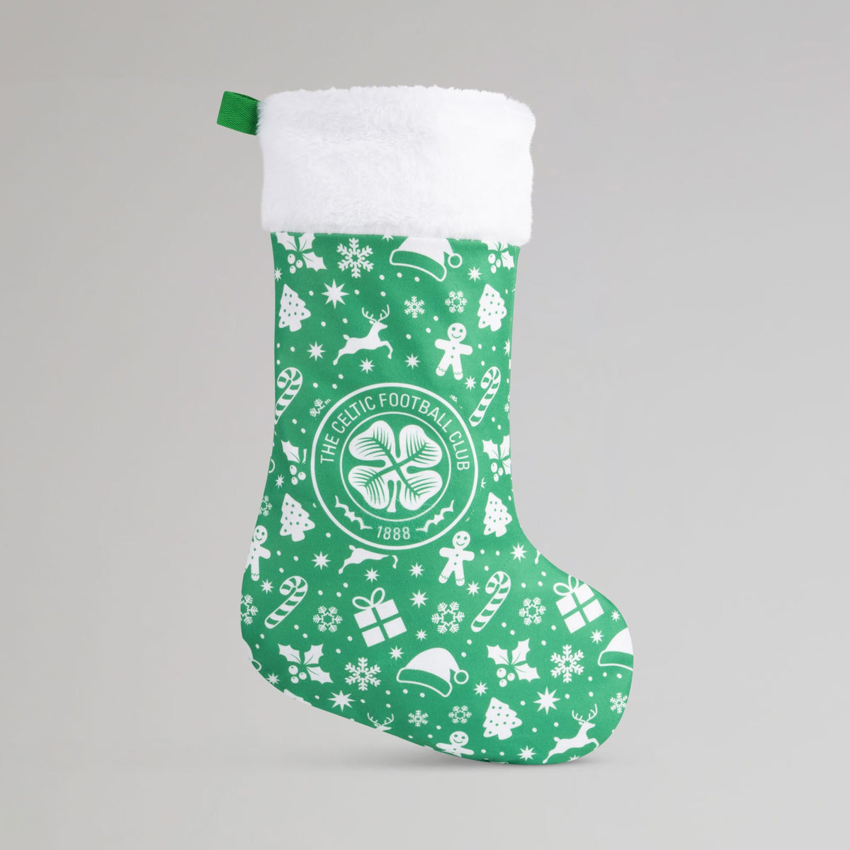 Celtic Christmas Print Green Stocking