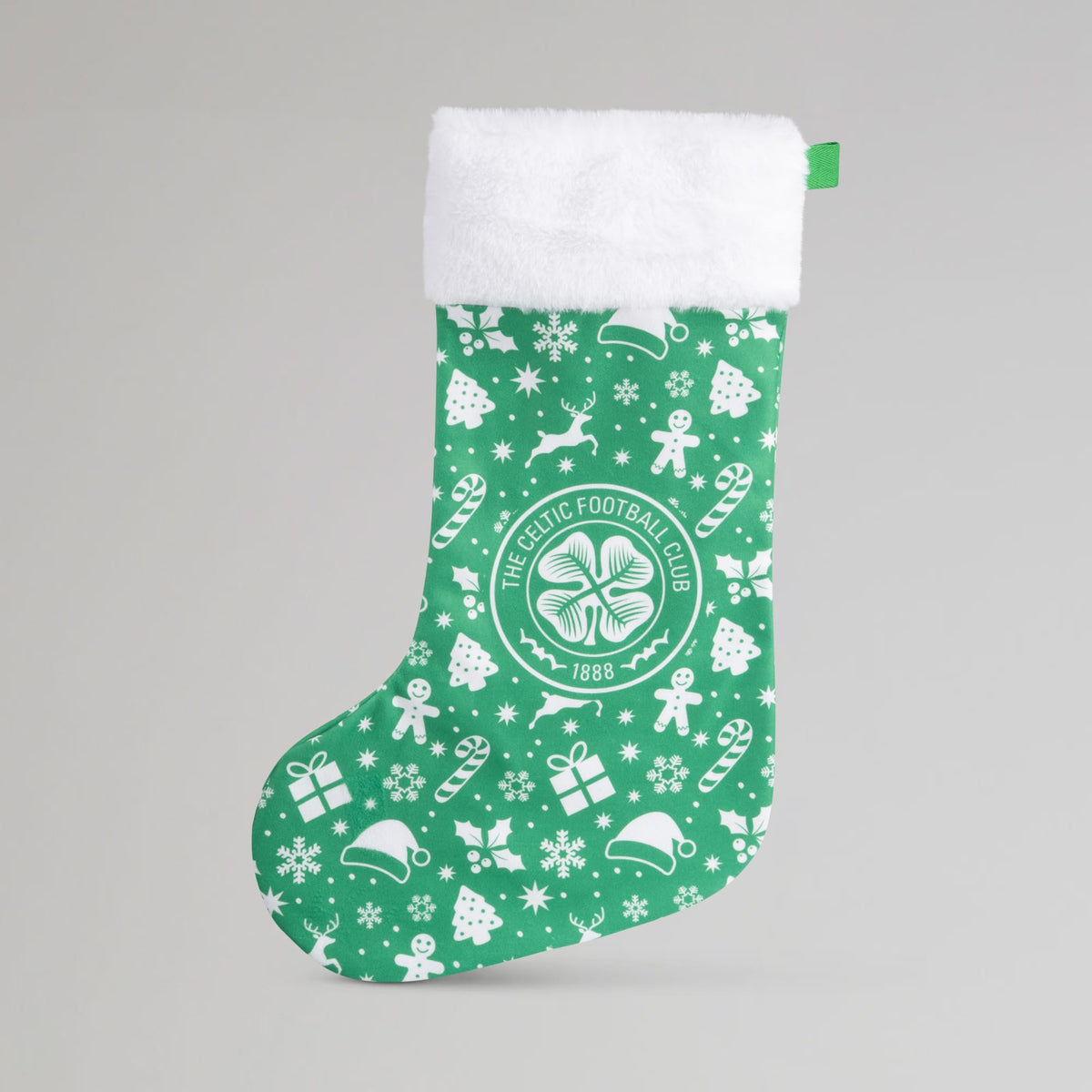 Celtic Christmas Print Green Stocking