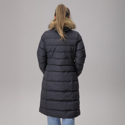 Celtic Ladies Long Padded Black Jacket