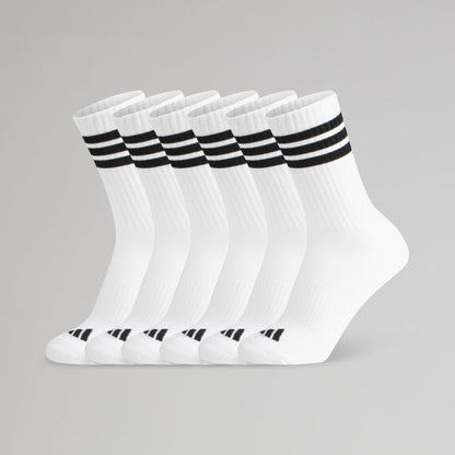 adidas 3-Stripes Cushioned Crew Socks White 3 Pairs