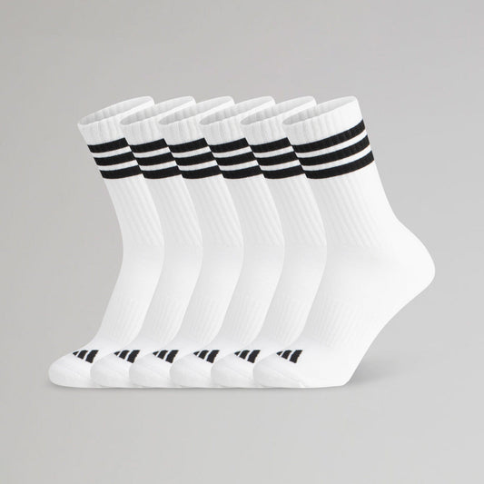 adidas 3-Stripes Cushioned Crew Socks White 3 Pairs