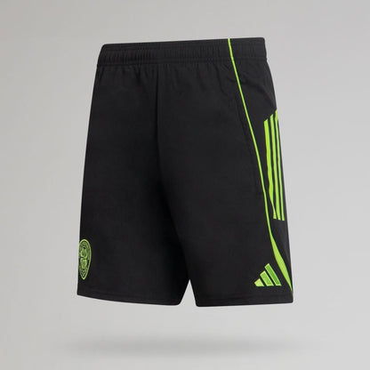 adidas Celtic 2025/26 Black and Neon Green Downtime Shorts
