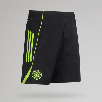 adidas Celtic 2025/26 Black and Neon Green Downtime Shorts