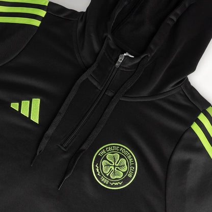 adidas Celtic 2025/26 Black and Neon Green Training Hoodie