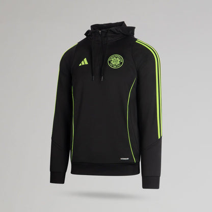 adidas Celtic 2025/26 Black and Neon Green Training Hoodie