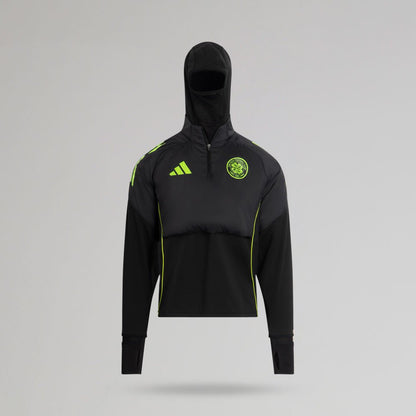adidas Celtic 2025/26 Black and Neon Green Winter Top