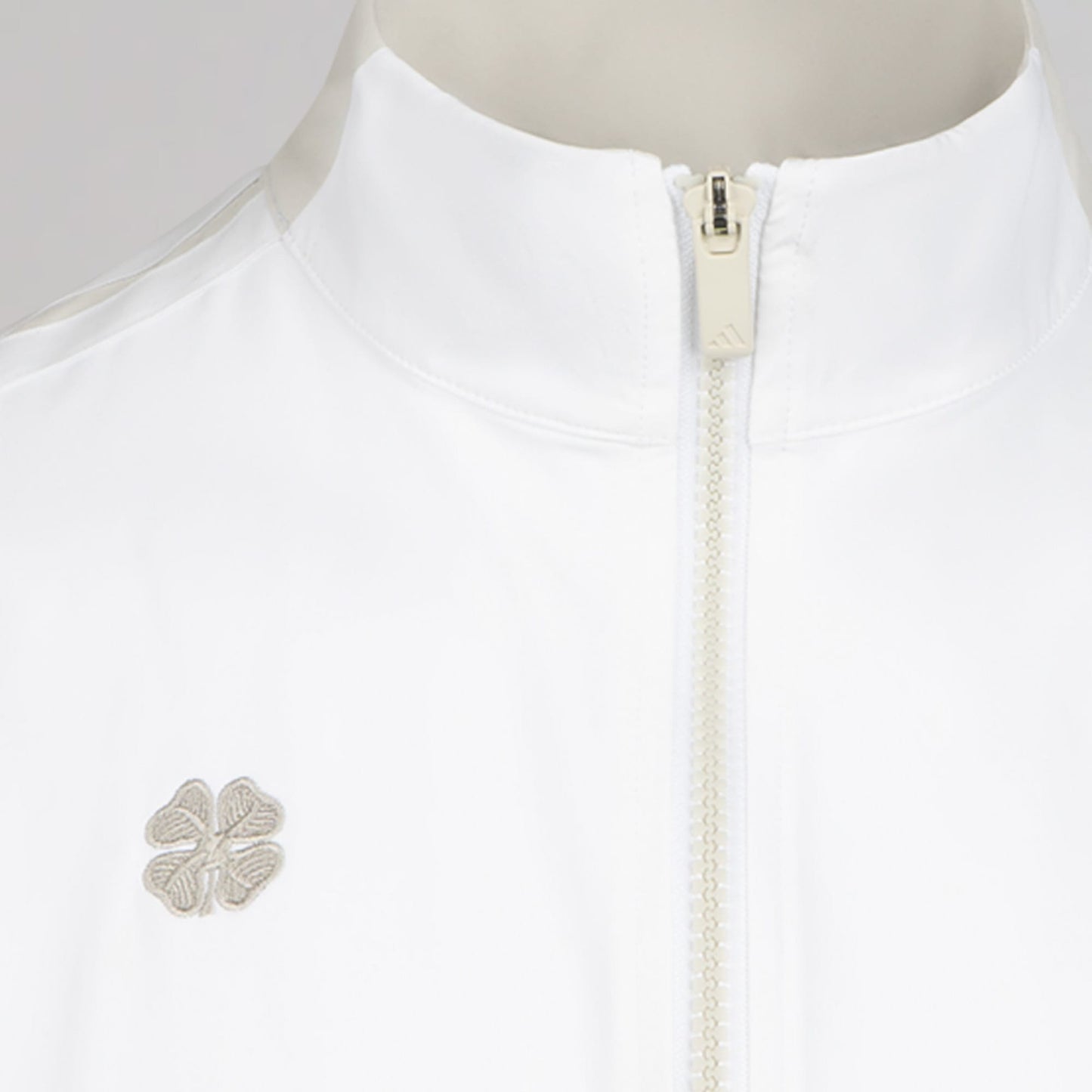 adidas Celtic Golf Beyond Twistweave Full Zip White & Beige Windbreaker