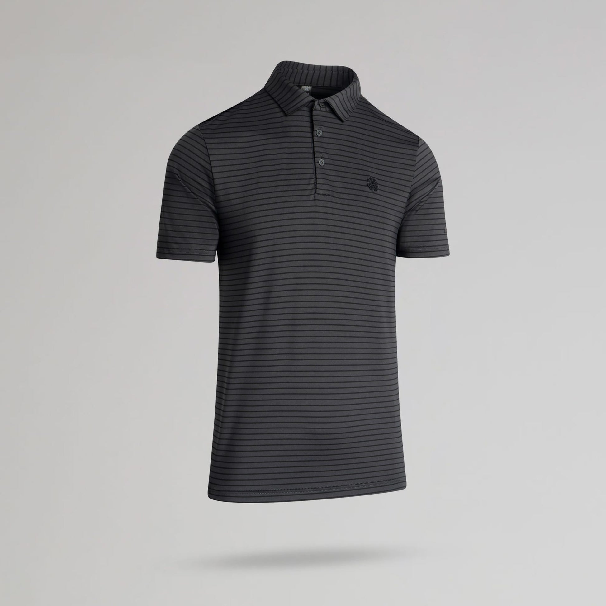 adidas Celtic Golf Performance Two-Colour Stripe Dark Grey Polo Shirt