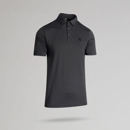 adidas Celtic Golf Performance Two-Colour Stripe Dark Grey Polo Shirt