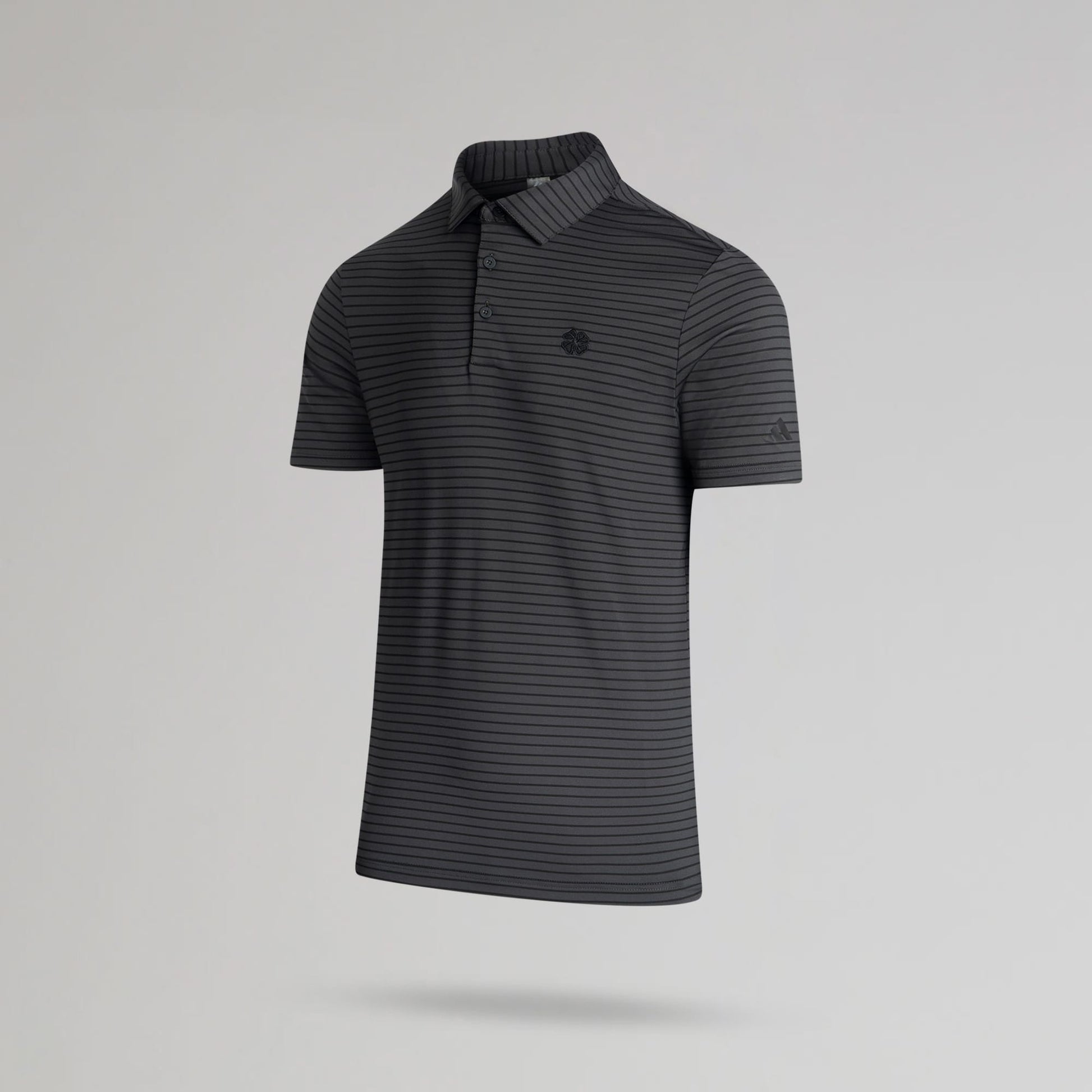 adidas Celtic Golf Performance Two-Colour Stripe Dark Grey Polo Shirt