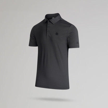 adidas Celtic Golf Performance Two-Colour Stripe Dark Grey Polo Shirt