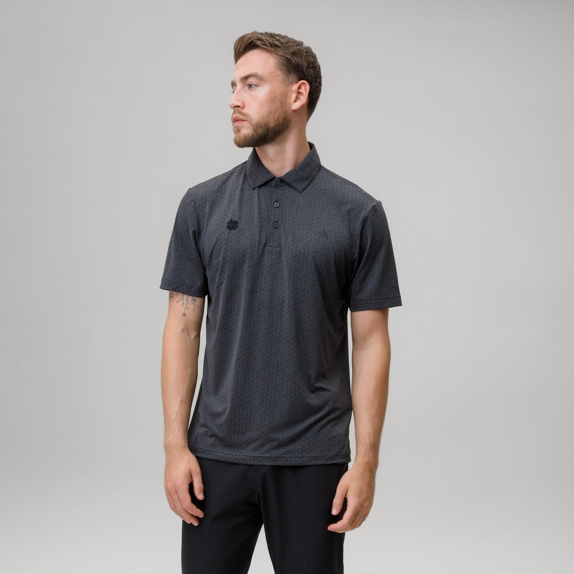 adidas Celtic Golf Ultimate365 Climacool Mesh Tango Print Black Polo Shirt