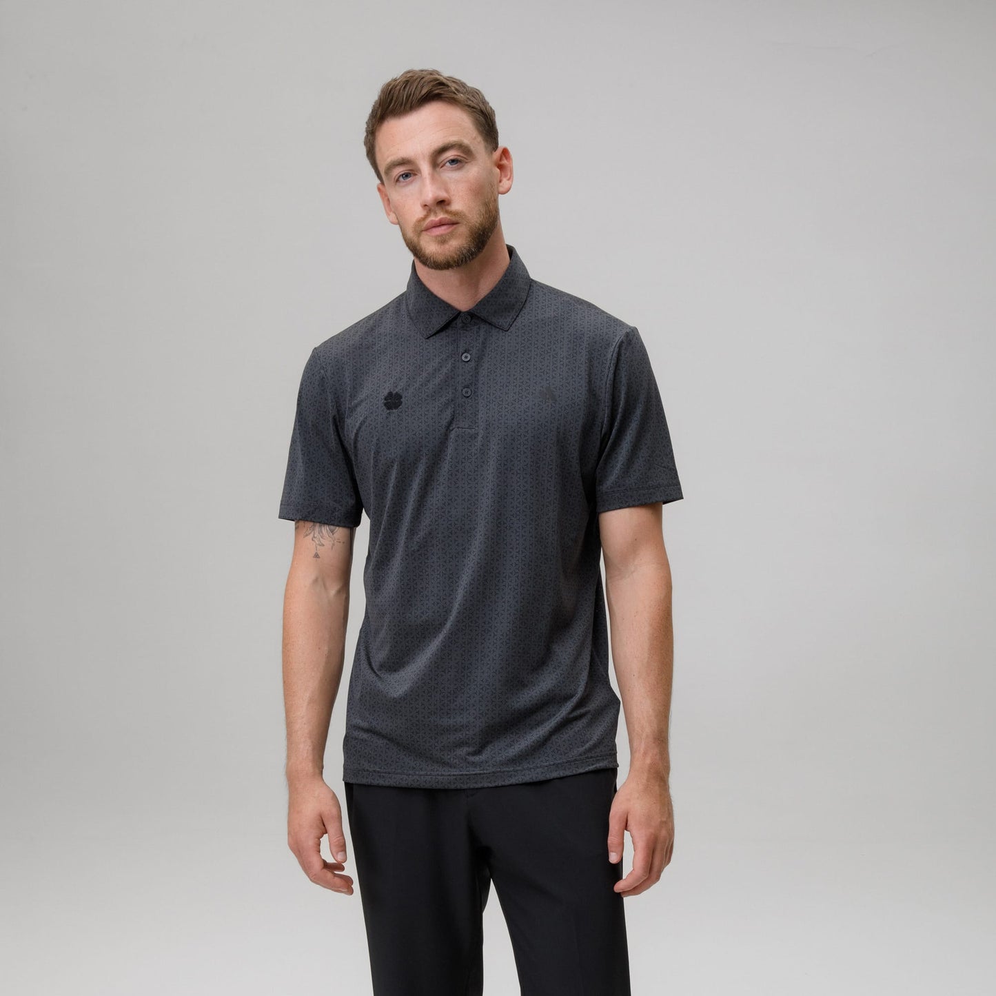 adidas Celtic Golf Ultimate365 Climacool Mesh Tango Print Black Polo Shirt