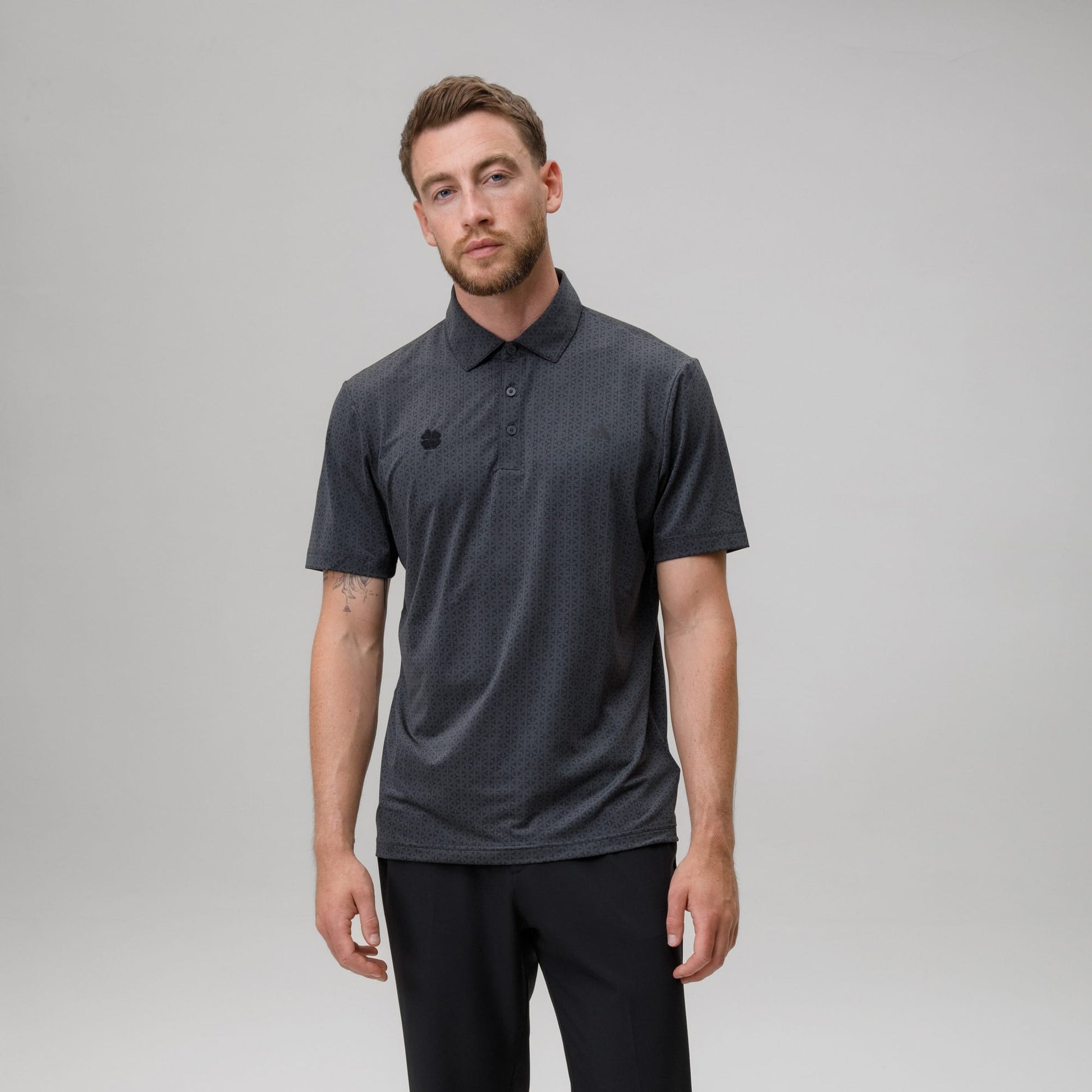 adidas Celtic Golf Ultimate365 Climacool Mesh Tango Print Black Polo Shirt