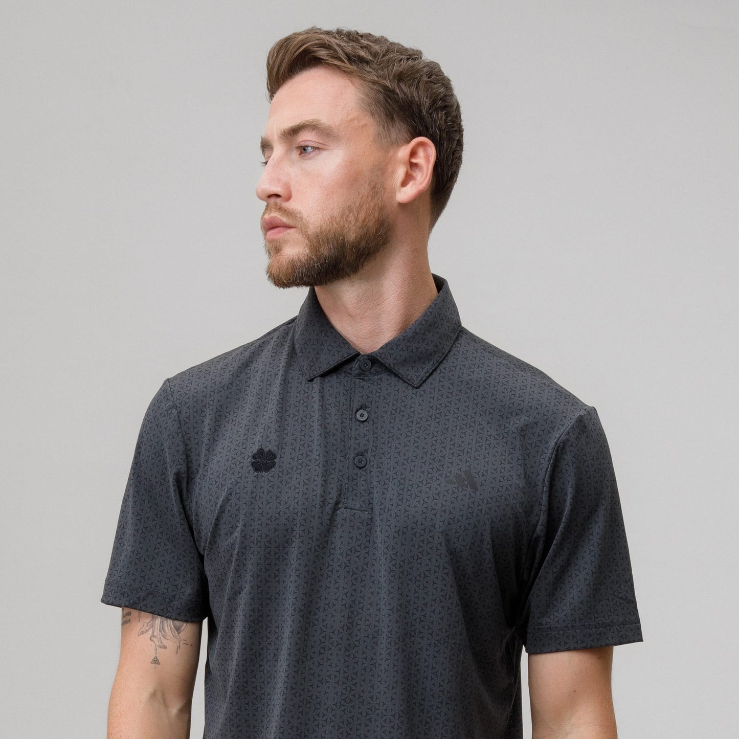 adidas Celtic Golf Ultimate365 Climacool Mesh Tango Print Black Polo Shirt