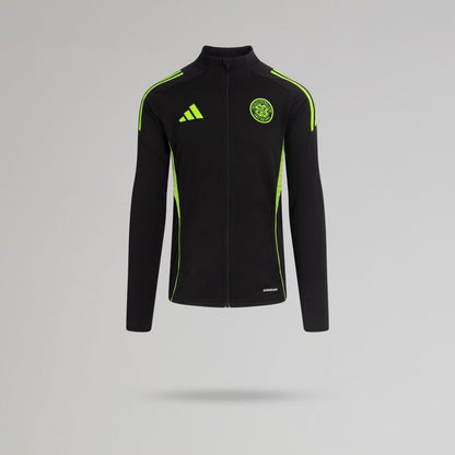 adidas Celtic Junior 2025/26 Black and Neon Green Track Jacket