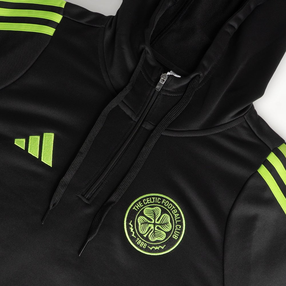 24d ★ay Celtic Covers2 ジブリ Collections adidas Celtic Junior 2025/26 Black and Neon Green Training Hoodie