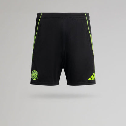adidas Celtic Junior 2025/26 Black and Neon Green Training Shorts