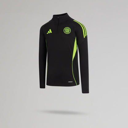 adidas Celtic Junior 2025/26 Black and Neon Green Training Top