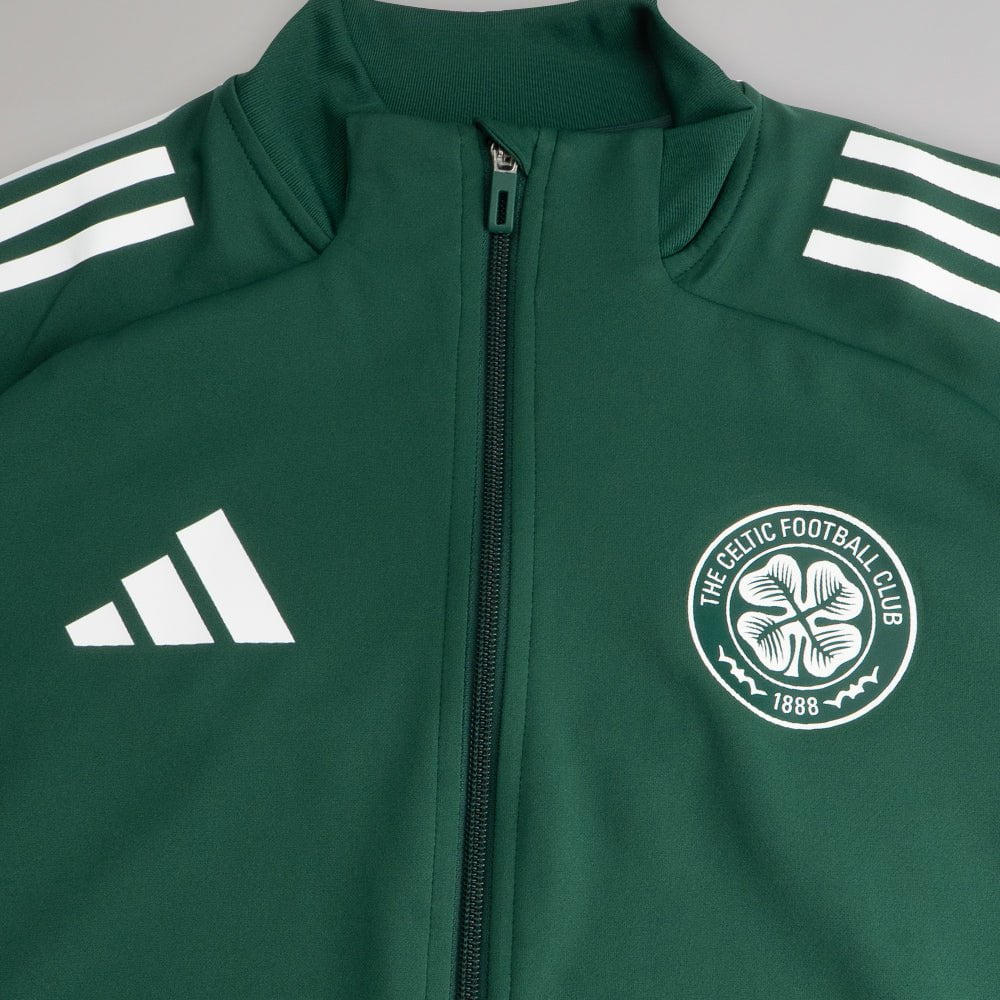 adidas Celtic Junior 2025/26 Dark Green Track Jacket – Official