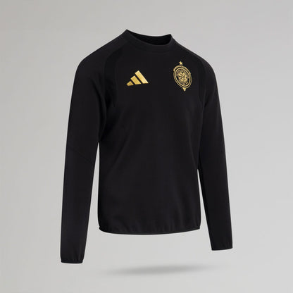adidas Celtic Tiro Travel Black Crewneck Sweatshirt